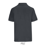 Damen-Polo Baumwolle, kurzarm, 3 Knöpfe farbe dunkelgrau Rückansicht