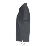 Damen-Polo Baumwolle, kurzarm, 3 Knöpfe farbe dunkelgrau seitliche Ansicht