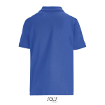 Damen-Polo Baumwolle, kurzarm, 3 Knöpfe farbe köngisblau Rückansicht