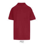 Damen-Polo Baumwolle, kurzarm, 3 Knöpfe farbe dunkelrot Rückansicht