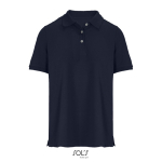 Damen-Polo Baumwolle, kurzarm, 3 Knöpfe farbe marineblau
