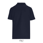 Damen-Polo Baumwolle, kurzarm, 3 Knöpfe farbe marineblau Rückansicht