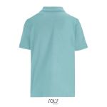 Damen-Polo Baumwolle, kurzarm, 3 Knöpfe farbe hellblau Rückansicht