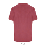 Damen-Polo Baumwolle, kurzarm, 3 Knöpfe farbe korallenrot Rückansicht