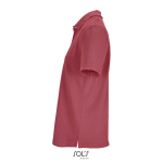 Damen-Polo Baumwolle, kurzarm, 3 Knöpfe farbe korallenrot seitliche Ansicht