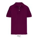 Damen-Polo Baumwolle, kurzarm, 3 Knöpfe farbe granatrot zweite Ansicht