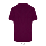 Damen-Polo Baumwolle, kurzarm, 3 Knöpfe farbe granatrot Rückansicht