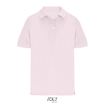 Damen-Polo Baumwolle, kurzarm, 3 Knöpfe farbe pastellrose