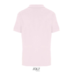 Damen-Polo Baumwolle, kurzarm, 3 Knöpfe farbe pastellrose Rückansicht