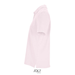 Damen-Polo Baumwolle, kurzarm, 3 Knöpfe farbe pastellrose seitliche Ansicht