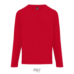 Langarm-T-Shirt Baumwolle, Rundhals farbe rot fünfte Ansicht