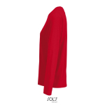 Langarm-T-Shirt Baumwolle, Rundhals farbe rot seitliche Ansicht