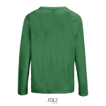 Langarm-T-Shirt Baumwolle, Rundhals farbe grün Rückansicht