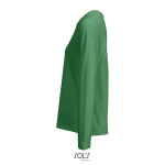 Langarm-T-Shirt Baumwolle, Rundhals farbe grün seitliche Ansicht