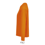 Langarm-T-Shirt Baumwolle, Rundhals farbe orange seitliche Ansicht