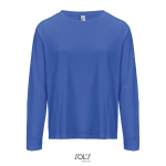 Langarm-T-Shirt Baumwolle, Rundhals farbe köngisblau dritte Ansicht