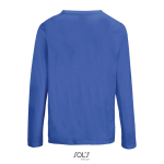 Langarm-T-Shirt Baumwolle, Rundhals farbe köngisblau Rückansicht