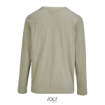 Langarm-T-Shirt Baumwolle, Rundhals farbe khaki Rückansicht