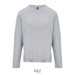 Langarm-T-Shirt Baumwolle, Rundhals farbe grau mamoriert
