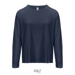 Langarm-T-Shirt Baumwolle, Rundhals farbe marineblau