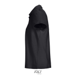 Damen-Polo 100% Baumwolle, Kragen mit 3 Knöpfen farbe schwarz seitliche Ansicht