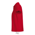 Damen-Polo 100% Baumwolle, Kragen mit 3 Knöpfen farbe rot seitliche Ansicht