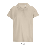 Damen-Polo 100% Baumwolle, Kragen mit 3 Knöpfen farbe farbe nude