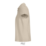 Damen-Polo 100% Baumwolle, Kragen mit 3 Knöpfen farbe farbe nude seitliche Ansicht