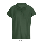 Damen-Polo 100% Baumwolle, Kragen mit 3 Knöpfen farbe dunkelgrün Stimmungsbild