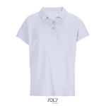 Damen-Polo 100% Baumwolle, Kragen mit 3 Knöpfen farbe lila