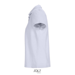 Damen-Polo 100% Baumwolle, Kragen mit 3 Knöpfen farbe lila seitliche Ansicht