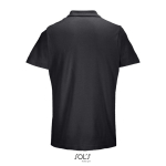 Unisex-Polo 100% Baumwolle, Kragen mit 2 Knöpfen farbe schwarz Rückansicht