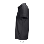 Unisex-Polo 100% Baumwolle, Kragen mit 2 Knöpfen farbe schwarz seitliche Ansicht