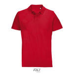 Unisex-Polo 100% Baumwolle, Kragen mit 2 Knöpfen farbe rot fünfte Ansicht