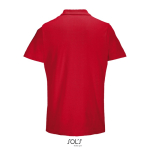 Unisex-Polo 100% Baumwolle, Kragen mit 2 Knöpfen farbe rot Rückansicht