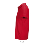 Unisex-Polo 100% Baumwolle, Kragen mit 2 Knöpfen farbe rot seitliche Ansicht