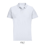 Unisex-Polo 100% Baumwolle, Kragen mit 2 Knöpfen farbe weiß neunte Ansicht