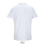 Unisex-Polo 100% Baumwolle, Kragen mit 2 Knöpfen farbe weiß Rückansicht