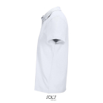 Unisex-Polo 100% Baumwolle, Kragen mit 2 Knöpfen farbe weiß seitliche Ansicht