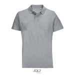Unisex-Polo 100% Baumwolle, Kragen mit 2 Knöpfen farbe grau achte Ansicht