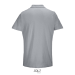 Unisex-Polo 100% Baumwolle, Kragen mit 2 Knöpfen farbe grau Rückansicht