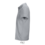 Unisex-Polo 100% Baumwolle, Kragen mit 2 Knöpfen farbe grau seitliche Ansicht