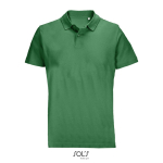 Unisex-Polo 100% Baumwolle, Kragen mit 2 Knöpfen farbe grün achte Ansicht
