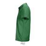 Unisex-Polo 100% Baumwolle, Kragen mit 2 Knöpfen farbe grün seitliche Ansicht