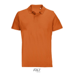 Unisex-Polo 100% Baumwolle, Kragen mit 2 Knöpfen farbe orange