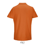 Unisex-Polo 100% Baumwolle, Kragen mit 2 Knöpfen farbe orange Rückansicht
