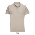 Unisex-Polo 100% Baumwolle, Kragen mit 2 Knöpfen farbe beige