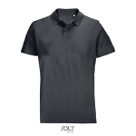 Unisex-Polo 100% Baumwolle, Kragen mit 2 Knöpfen farbe dunkelgrau