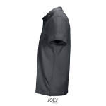 Unisex-Polo 100% Baumwolle, Kragen mit 2 Knöpfen farbe dunkelgrau seitliche Ansicht