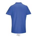 Unisex-Polo 100% Baumwolle, Kragen mit 2 Knöpfen farbe köngisblau Rückansicht